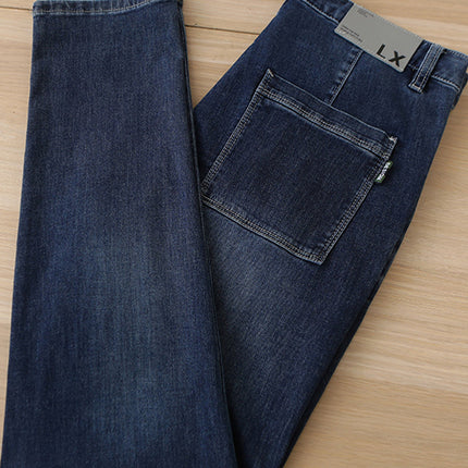 Haipai Scissors Cloud Sense Jeans Men's Spring and Autumn Simple All-match Washed Micro-elastic Loose Leg Pants Men's 1U061