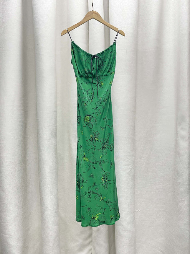 2025 Spring Zhao Lusi Celebrity Style Printed Camisole Dress Early Autumn Elegant Dress Cardigan Set
