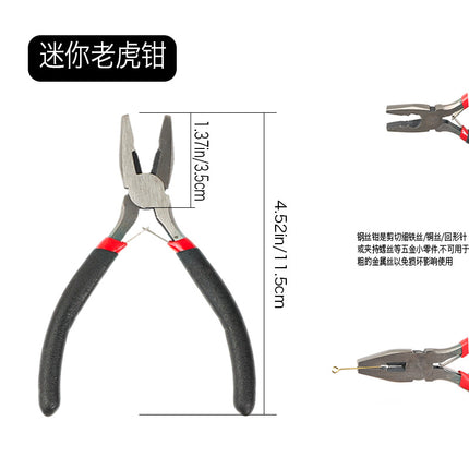 Handmade DIY beaded tool kit open fork needle pliers scissors line tweezers lobster buckle ring wire guide suit wholesale