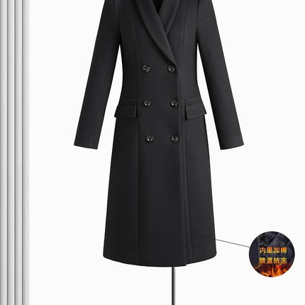 Professional Woolen Coat Women's Winter Middle and Long Hotel Front Desk Beauty Salon Sales Department Work Clothes Woolen Coat