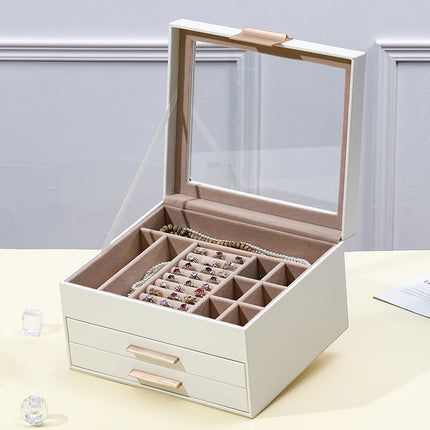 New Cross-Border Sunroof Style Noble Jewelry Storage Box Necklace Earrings Earrings Exquisite Bracelets Bracelet Jewelry Gold