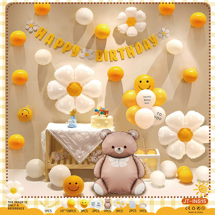 Cross-Border Ins Style Kidsren's Birthday Scene Decoration Boys and Girls Balloons Family Simple Party Ritual Sense