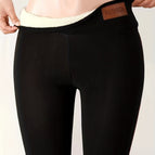 Black leather label / S