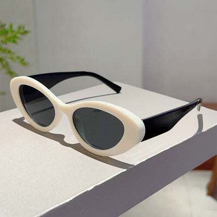 European and American Style Cat's Eye Small Frame Korean Style Trendy Sunglasses Small Chanel Style High-Level Street Shot Slim Look Jelly Color Sunglasses