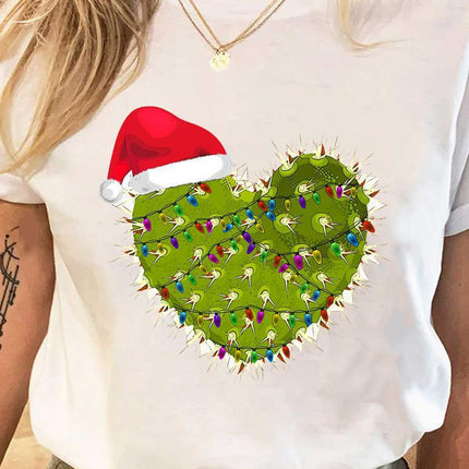 Wholesale ladies blouse supply Christmas happy fashion cartoon bottoming shirt clothes