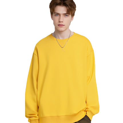 380g Heavyweight Pure Cotton Classy Cotton Tight and Warm Terry Round Neck Sweatshirt Trendyy and Versatile with Customizable Logo
