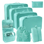 Bright blue [nine-piece set including hook bag with drawstring pocket]