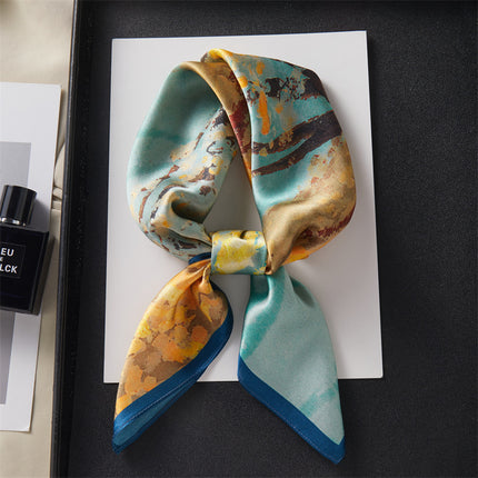 100% Mulberry Silk 70 Square Scarf New Fashion High-End Versatile Elegant Silk Scarf Hangzhou Silk Gift