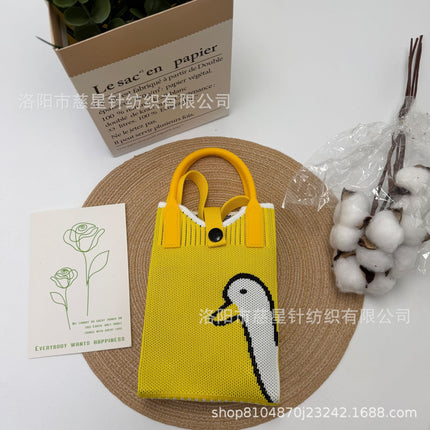 Girl's Heart-Shaped Knitted Crossbody Bag