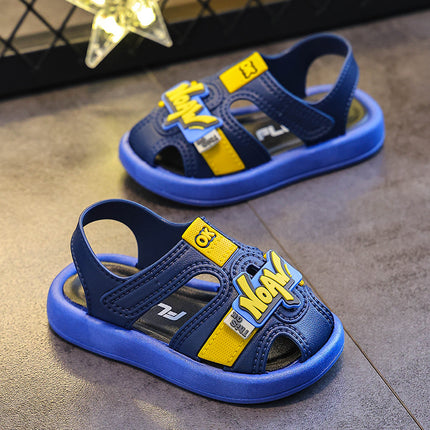 Men's baby sandals summer new open-toe fashion breathable baotou beach shoes baby soft bottom non-slip toddler shoes.