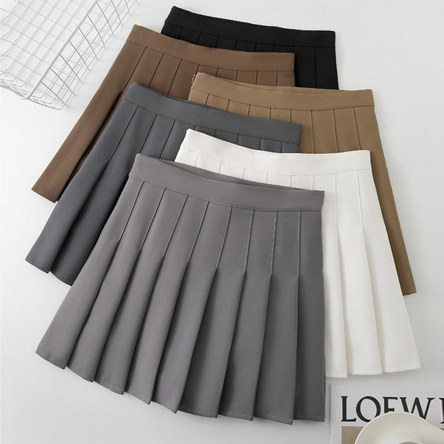 Women's Solid Color High Waist Pleated Skirt, Summer Casual A-Line Mini Skirt Ladies Daily Wear Bottoms Skirts