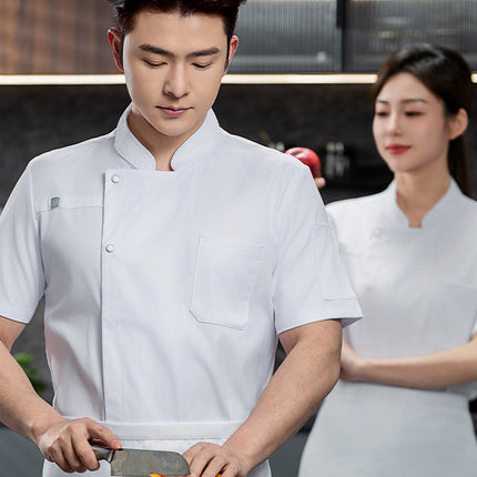 Stretch Quick-drying Summer Breathable Chef Work Clothes Short-sleeved Hotel High-end Men's Western Restaurant Baking Women's Clothes Long-sleeved