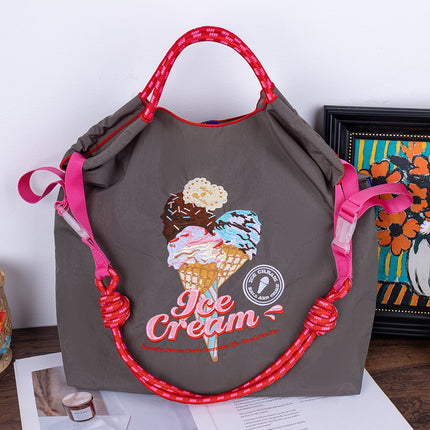New Canvas Bag Embroidered Shopping Bag Tote Bag Large Capacity Bag Women's Handbag Crossbody Bag