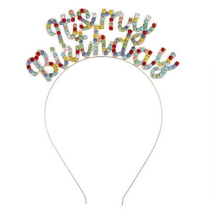 Cross-Border It's My Birthday Party Birthday Headband Metal Letter Headband Holiday Cake Decoration Headdress