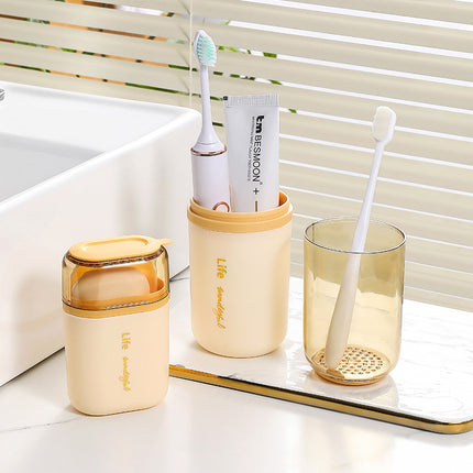 Travel Gargle Cup Soap Box Portable Gargle suit Brush Cup Soap Toothbrush Storage Box Travel Artifact