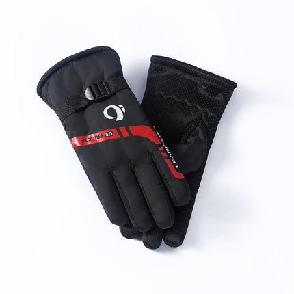 Men's ski gloves winter thickened non-slip riding fleece-lined warm gloves winter wind and cold protection cycling wholesale