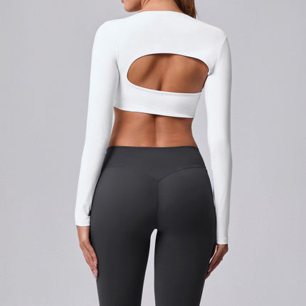 2025 Brushed Shawl Long-Sleeved Yoga Wear for Women Outdoor Running Sports Vest T-Shirt Fitness Quick-Drying Top