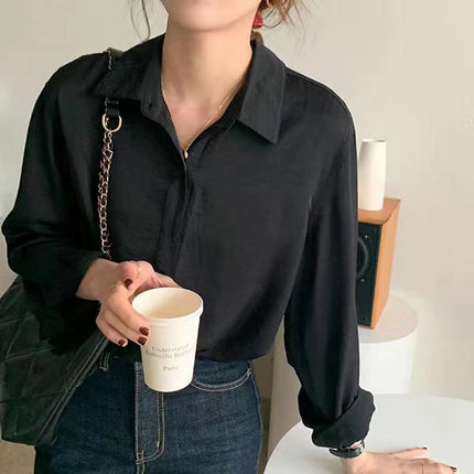 ins Girl Cream Yellow Shirt Light Yellow Top Gentle Elegant Draping Loose Candy Long Sleeve Shirt Jacket