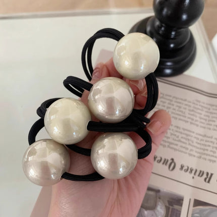 Cross-Border Popular Xiaohongshu Popular Dongdaemun Same Style Basic Large Pearl Hair Rope Women's Versatile Rubber Band Head Accessories