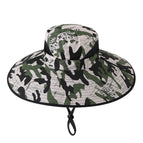 Light plate bucket hat-camouflage wave plus steel wire