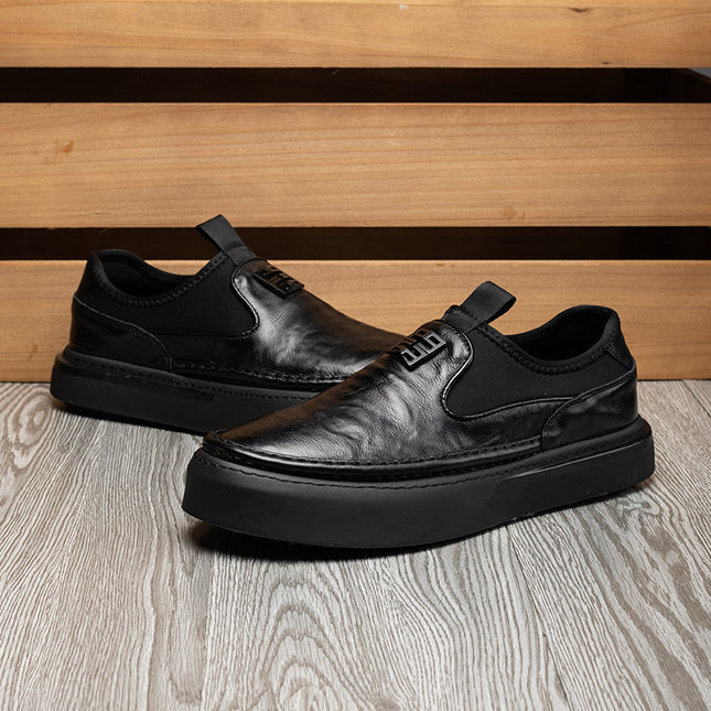 Men's Shoes Manufacturer Directly Supplies New Men's Shoes, Genuine Leather Loafers, Trendy Slip-On Breathable Casual Shoes, Leather Shoes Wholesale