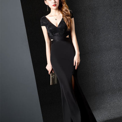 Sexy dress Women's Low-cut Nightclub Elegant Slimming Long Dress for Night Evening Dress New Slim-fit Work Clothes