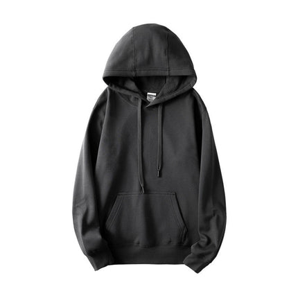 Red Tiger Year Wei Yi 500g plus velvet night gray hooded Wei Yi simple solid color sports hoodie men's and women's coat