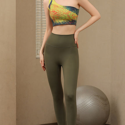 Foreign Trade Cross-border Europe and the United States No Embarrassment Line Naked Yoga Pants Women's High Waist Abdominal Fitness Pants Sports Tight Pants