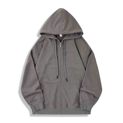 2025 Autumn/Winter 1433 Model 330g Large Version Cvc Terry Simple Solid Color Loose Zipper Hoodie