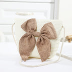 Khaki bow big bag white