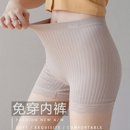 2022 New Cotton Crotch Threaded Safety Pants Women Seamless Lace Lace Bear Anti-Light Base Boxer Briefs
