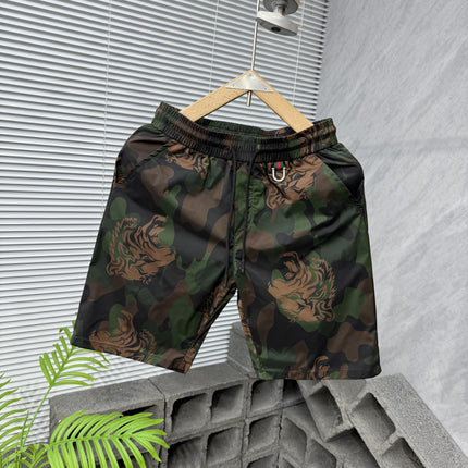 Summer New Fashion Printed Tiger Head Graffiti Shorts Men's Straight Trendy Couple's Shorts Versatile Beach Shorts