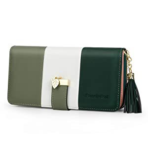 Cross-border Color-matching Women's Long Wallet Creative Leather Color-matching Large Capacity Wallet Mobile Phone Wallet