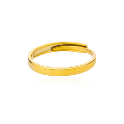 Cross-border European and American explosions stainless steel ring adjustable geometric ring 18k furnace electroplated titanium steel ring wholesale