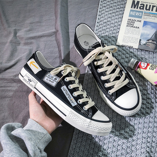 New Low-top Canvas Men's Shoes 2024 Summer Breathable Casual Korean Fashionable Men's Shoes All-match Sports Student Sneakers