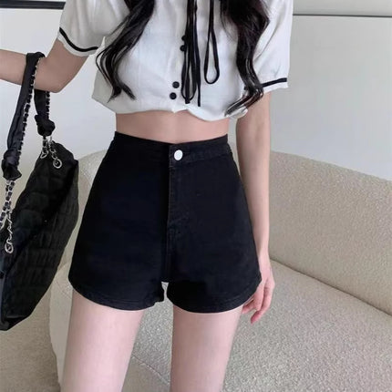 Petite Black Shorts Skinny Jeans Women's Summer Wide-Leg Pants New Hot Girl Hot Pants American Style Small Pants