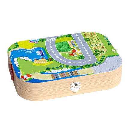 Cross-border Wooden Large Particle Building Blocks City Magnetic Small Train Assembled Toys suit Kindergarten Children's Toys