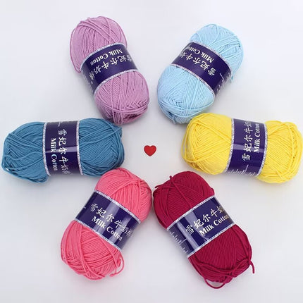 Snow Feir 5 strands milk cotton wool group 5 strands combed cotton thread not ball baby hand woven diy cute doll