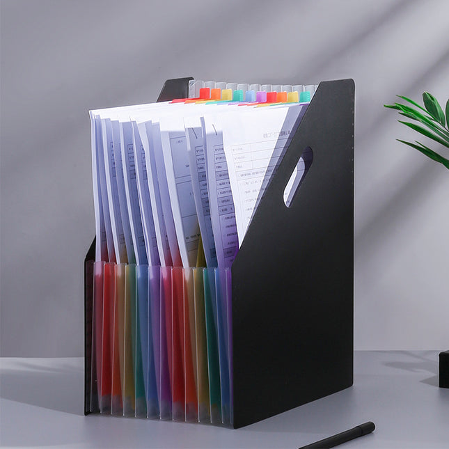 a4 Desktop Oblique Vertical Organ Bag Office Storage Rainbow Organ Folder Student Roll Storage Bag