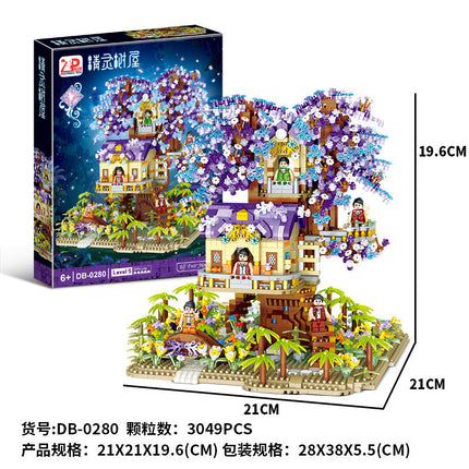 Cross-border TEMU Compatible Lego Sakura Tree House Rainbow Tree Blocks Children's Educational Assembled Toys for Girls Gift