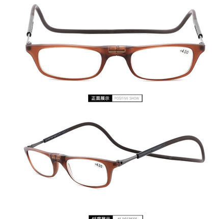 Presbyopia glasses New neck magnetic presbyopia glasses anti-blue light portable ultra-light flower glasses telescopic legs manufacturers wholesale
