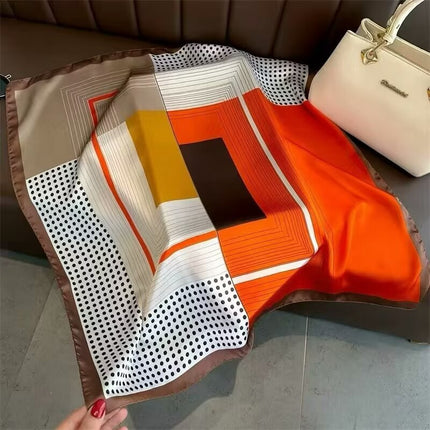 70 Silk Scarf Square Scarf High-end Korean Style Fashion All-match Professional Silk Small Scarf Retro Printed Silk Scarf for Women