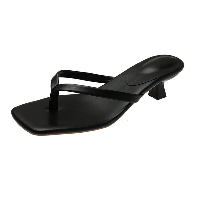 Square Toe Casual Beach Flip-Flops Women's Cross-Border Summer New European and American Foreign Trade Stiletto Women's Wholesale