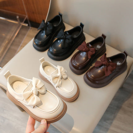 Girls' leather shoes autumn 2024 new children's shoes bean shoes little girl princess western style performance shoes wholesale