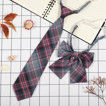 Japanese Plaid JK Tie Tie Set Women's College Style Graduation Photo Free Accessories Korean Style Bow Mariners Suit