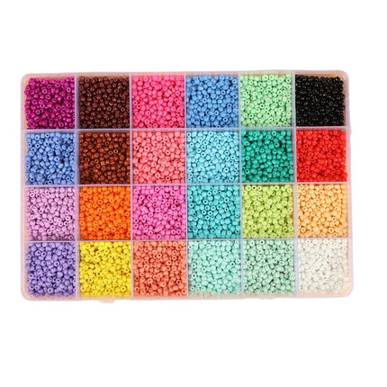 Amazon 3mm Glass Rice Bead Set DIY Handmade Jewelry Necklace Bracelet Earrings Accessories Set with Elastic Cord