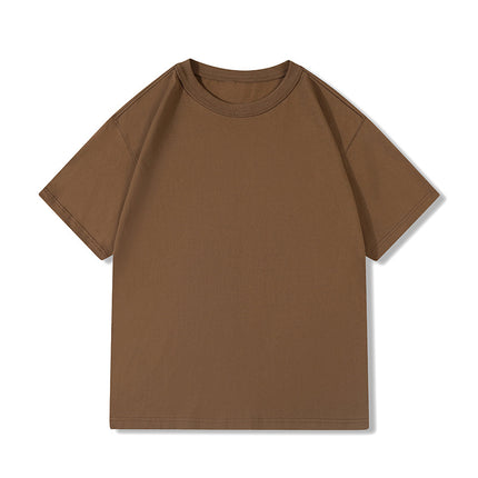 Sanben needle 300g heavy T-shirt cotton drop shoulder European size loose national fashion youth cotton round neck T-shirt custom printing