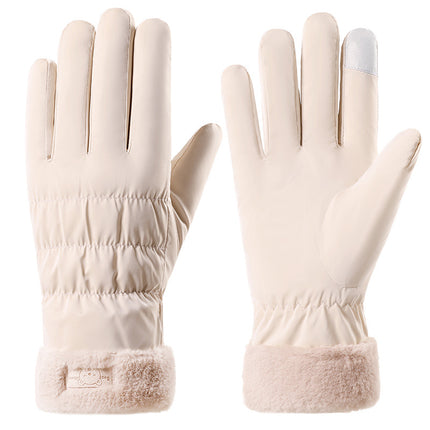 New Cycling Gloves for Women in Winter, Warm and Windproof, Riding Electric Bikes, Skiing, Waterproof, Velvet, Thickeneded, Cold-Proof and Touch-Screen