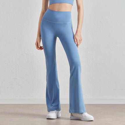 Huanpan Trumpet Yoga Pants, Lightweight High-Waisted Tummy Control Dance Sports Fitness Women's Pants, Tight Yoga Pants, Flared Pants