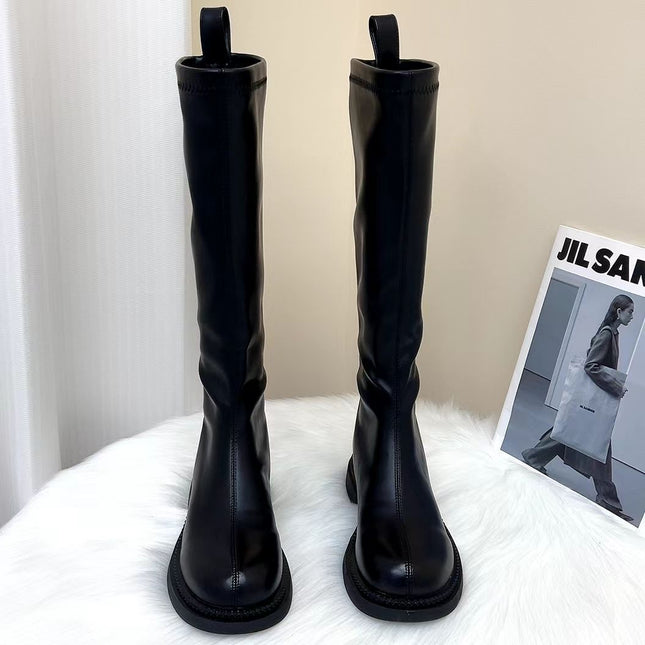 Yang Mi's New Knight Boots, Women's 2025 New Autumn and Winter Flats High Boots, Slim Boots, Over-The-Knee Boots